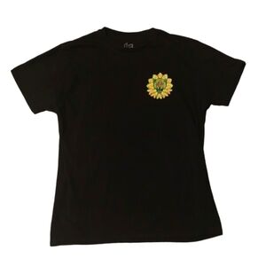 LOST Black Cheetah Sunflower Graphic Tee Medium
